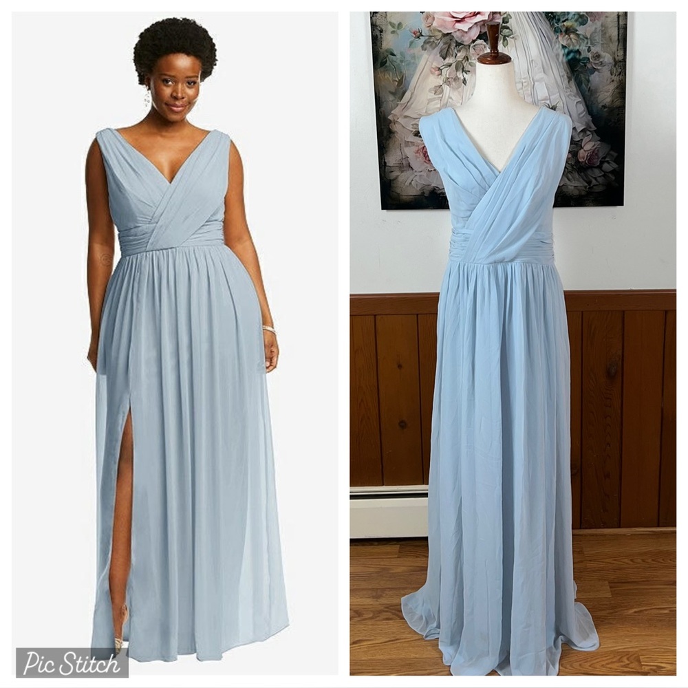 Dessy Collection Light Blue Maxi Dress